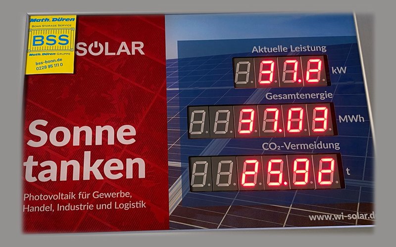 Messwerte Photovoltaikanlage Self Storage Halle Bonn