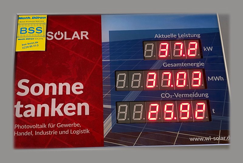 Messwerte Photovoltaikanlage Self Storage Halle Bonn